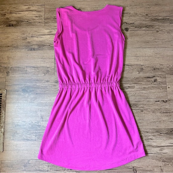 Loft Fuchsia Gathered Tie Waist dress - Picture 2 of 6